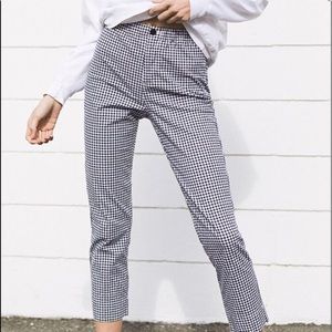 Brandy Melville Navy Blue Gingham Tilden Pants